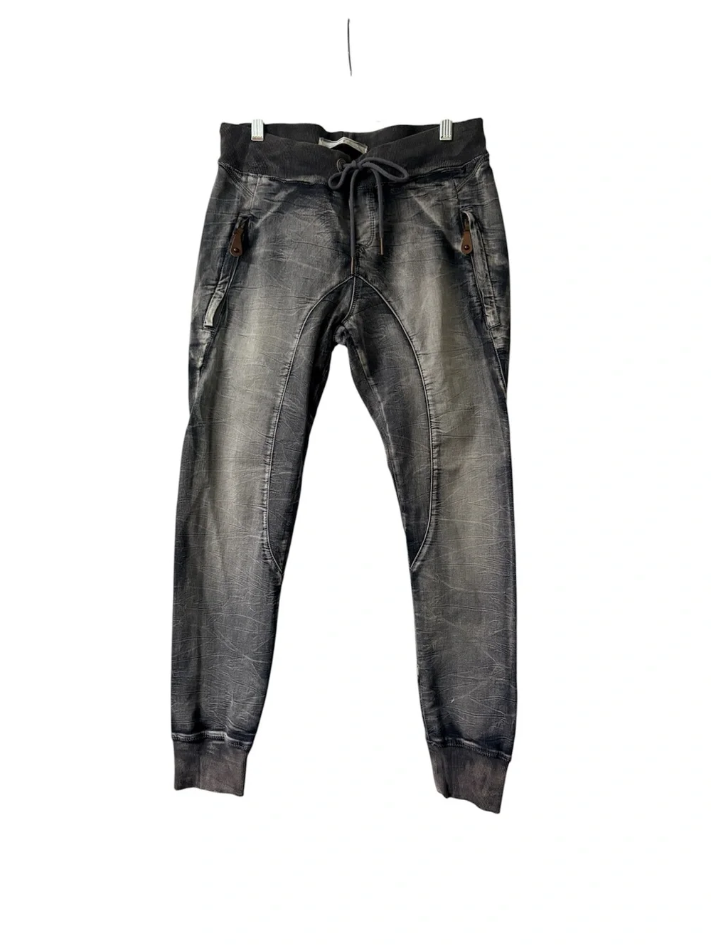 Standards & Practices Candice Elastic Waist Black Denim Knit Skinny Pants Large